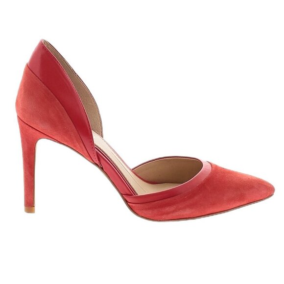 Gianni Bini Lenon Red Genuine Leather Suede Pointed Toe High Heels Size 6 - Picture 1 of 12